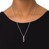 Thumbnail Image 3 of 0.18 CT. T.W. Diamond Twist Bolo Necklace in Sterling Silver - 30"