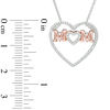 Diamond Accent "MOM" Heart Pendant in Sterling Silver and 14K Rose Gold Plate