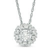 Thumbnail Image 1 of 0.25 CT. T.W. Diamond Flower Frame Pendant in 10K White Gold