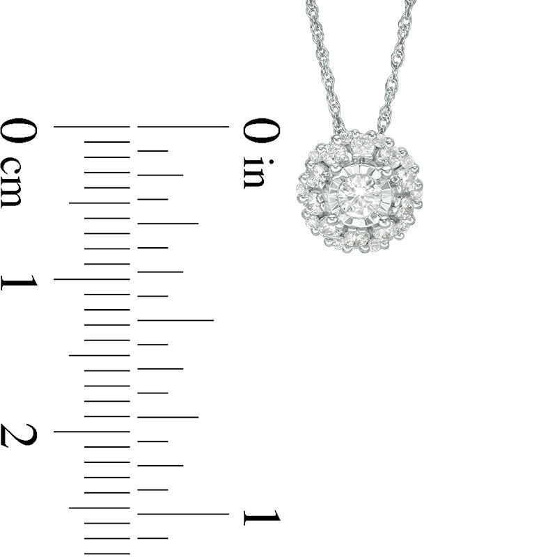 Main Image 2 of 0.25 CT. T.W. Diamond Flower Frame Pendant in 10K White Gold