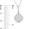 Thumbnail Image 1 of 0.38 CT. T.W. Diamond Tilted Double Cushion Frame Pendant in 10K White Gold