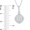 0.38 CT. T.W. Diamond Tilted Double Cushion Frame Pendant in 10K White Gold