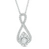 Thumbnail Image 0 of 0.25 CT. T.W. Diamond Teardrop Infinity Pendant in 10K White Gold