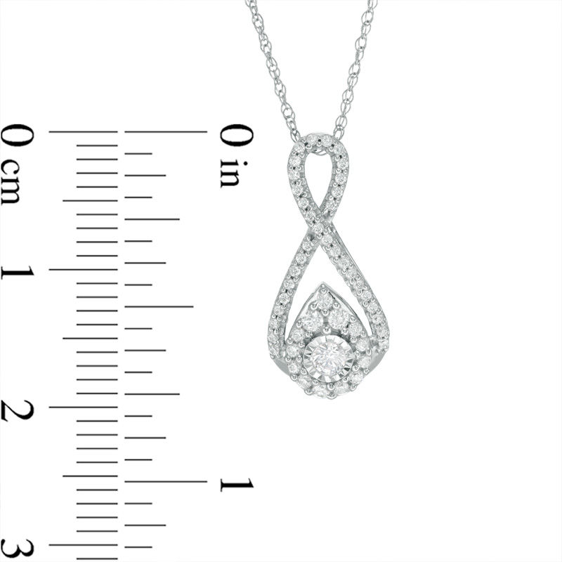 0.25 CT. T.W. Diamond Teardrop Infinity Pendant in 10K White Gold