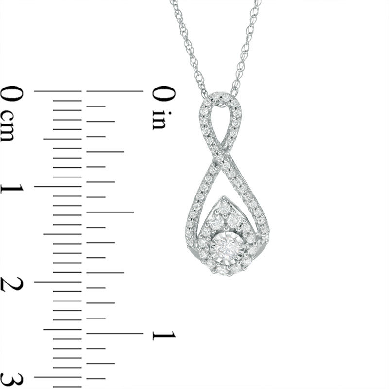 Main Image 2 of 0.25 CT. T.W. Diamond Teardrop Infinity Pendant in 10K White Gold