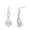 Thumbnail Image 1 of 0.25 CT. T.W. Diamond Teardrop Infinity Drop Earrings in 10K White Gold