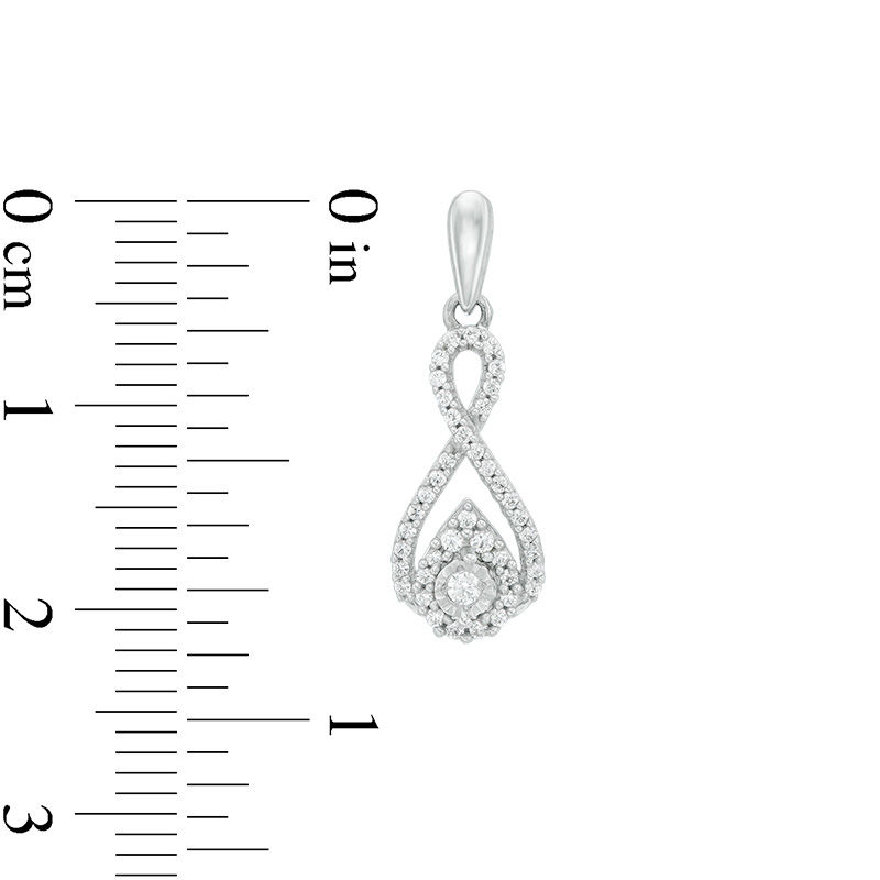 Main Image 2 of 0.25 CT. T.W. Diamond Teardrop Infinity Drop Earrings in 10K White Gold