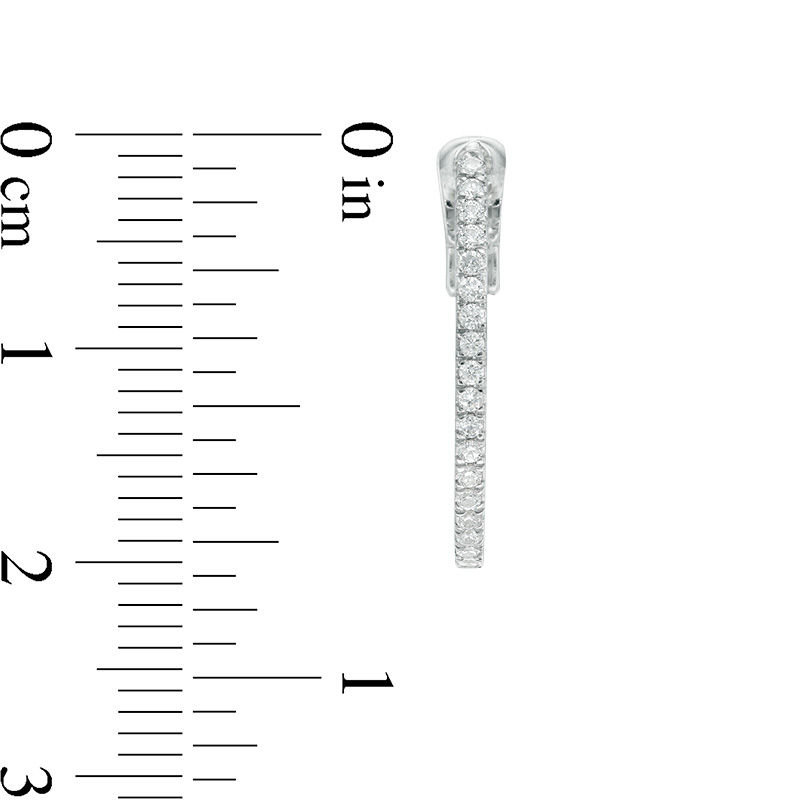 0.25 CT. T.W. Diamond Hoop Earrings in 10K White Gold