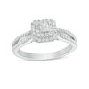 Thumbnail Image 0 of 0.50 CT. T.W. Princess-Cut Diamond Double Frame Split Shank Vintage-Style Engagement Ring in 14K White Gold