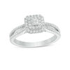 Thumbnail Image 1 of 0.50 CT. T.W. Princess-Cut Diamond Double Frame Split Shank Vintage-Style Engagement Ring in 14K White Gold