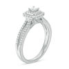 Thumbnail Image 1 of 0.50 CT. T.W. Princess-Cut Diamond Double Frame Split Shank Vintage-Style Engagement Ring in 14K White Gold