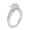 Thumbnail Image 2 of 0.50 CT. T.W. Princess-Cut Diamond Double Frame Split Shank Vintage-Style Engagement Ring in 14K White Gold