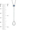 Vera Wang Love Collection 0.15 CT. T.W. Diamond and Princess-Cut Blue Sapphire "Y" Necklace in Sterling Silver - 19"