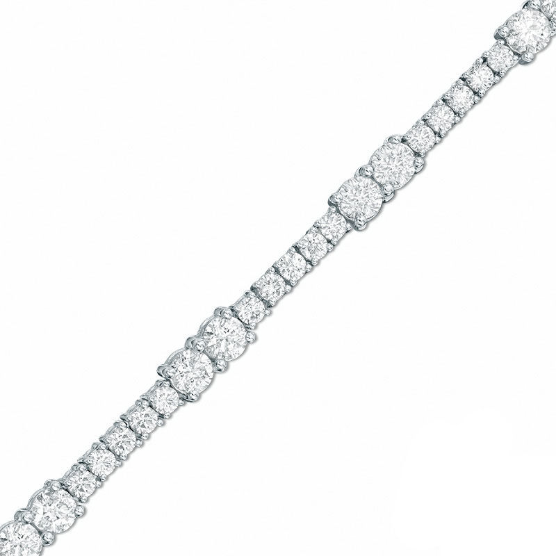 Ever Us™ CT. T.W. Two-Stone Diamond Tennis Bracelet in 14K White Gold|Peoples Jewellers