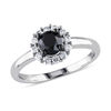 Thumbnail Image 1 of 0.95 CT. T.W. Enhanced Black and White Diamond Frame Engagement Ring in 10K White Gold