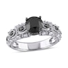 Thumbnail Image 1 of 1.98 CT. T.W. Black and White Diamond Vintage-Style Engagement Ring in 10K White Gold