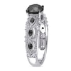 Thumbnail Image 1 of 1.98 CT. T.W. Black and White Diamond Vintage-Style Engagement Ring in 10K White Gold