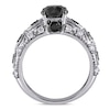 Thumbnail Image 2 of 1.98 CT. T.W. Black and White Diamond Vintage-Style Engagement Ring in 10K White Gold
