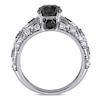Thumbnail Image 3 of 1.98 CT. T.W. Black and White Diamond Vintage-Style Engagement Ring in 10K White Gold