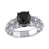 Thumbnail Image 1 of 3.00 CT. T.W. Enhanced Black and White Diamond Vintage-Style Engagement Ring in 10K White Gold