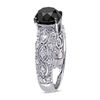 Thumbnail Image 2 of 3.00 CT. T.W. Enhanced Black and White Diamond Vintage-Style Engagement Ring in 10K White Gold