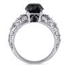 Thumbnail Image 2 of 3.00 CT. T.W. Enhanced Black and White Diamond Vintage-Style Engagement Ring in 10K White Gold