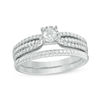 Thumbnail Image 1 of 0.33 CT. T.W. Diamond Rope Multi-Row Shank Bridal Set in 10K White Gold