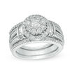 Thumbnail Image 1 of 1.25 CT. T.W. Composite Diamond Collar Three Piece Bridal Set in 14K White Gold