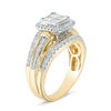 Thumbnail Image 1 of 1.00 CT. T.W. Quad Princess-Cut Diamond Frame Multi-Row Engagement Ring in 10K Gold