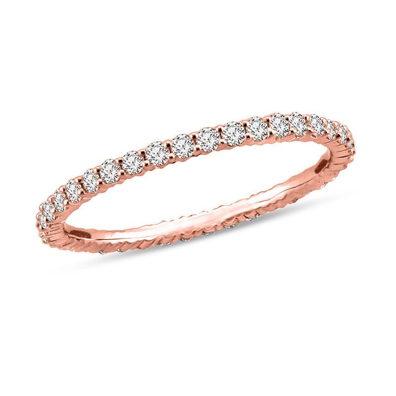 0.45 CT. T.W. Diamond Eternity Wedding Band in 14K Rose Gold