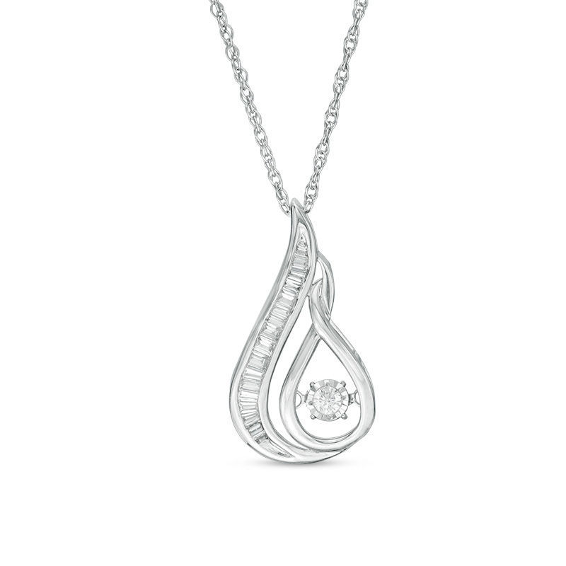 Main Image 1 of Unstoppable Love™ 0.25 CT. T.W. Diamond Flame Pendant in 10K White Gold