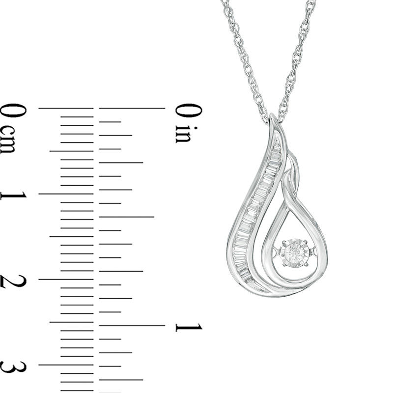 Main Image 2 of Unstoppable Love™ 0.25 CT. T.W. Diamond Flame Pendant in 10K White Gold