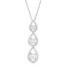 Thumbnail Image 1 of 0.75 CT. T.W. Diamond Three Stone Teardrop Frame Linear Pendant in 10K White Gold