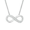 Thumbnail Image 2 of Diamond Accent Infinity Bolo Necklace in Sterling Silver - 30"