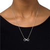 Thumbnail Image 4 of Diamond Accent Infinity Bolo Necklace in Sterling Silver - 30"