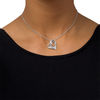 Diamond Accent Tilted Double Heart Bolo Necklace in Sterling Silver - 30"