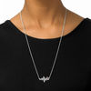 Thumbnail Image 3 of Diamond Accent Heartbeat Bolo Necklace in Sterling Silver and 10K Rose Gold - 30"