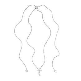 Diamond Accent Loop Cross Bolo Necklace in Sterling Silver - 30&quot;