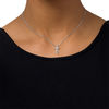 Thumbnail Image 2 of Diamond Accent Loop Cross Bolo Necklace in Sterling Silver - 30"