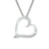 Thumbnail Image 1 of Diamond Accent Tilted Heart Bolo Necklace in Sterling Silver - 30"
