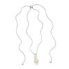 Diamond Accent Swirl Flame "MOM" Bolo Necklace in Sterling Silver and 10K Gold - 30"