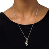 Thumbnail Image 3 of Diamond Accent Swirl Flame "MOM" Bolo Necklace in Sterling Silver and 10K Gold - 30"