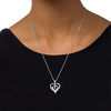 Thumbnail Image 3 of 0.09 CT. T.W. Diamond Double Heart Bolo Necklace in Sterling Silver - 30"
