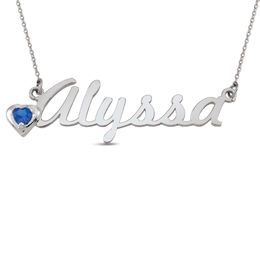 Birthstone Name Necklace (1 Stone and Name)