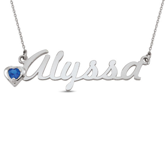 Birthstone Name Necklace (1 Stone and 