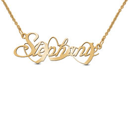 Triple Heart Entwined Name Necklace (1 Line)