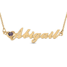 Birthstone Name Necklace (1 Stone and Name)