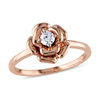 Thumbnail Image 1 of 0.14 CT. Diamond Solitaire Flower Promise Ring in 10K Rose Gold