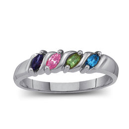 Mother's Marquise Birthstone "S" Ring (2-6 Stones)