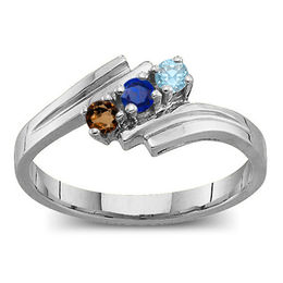 Mother's Birthstone Bypass Ring (2-7 Stones)